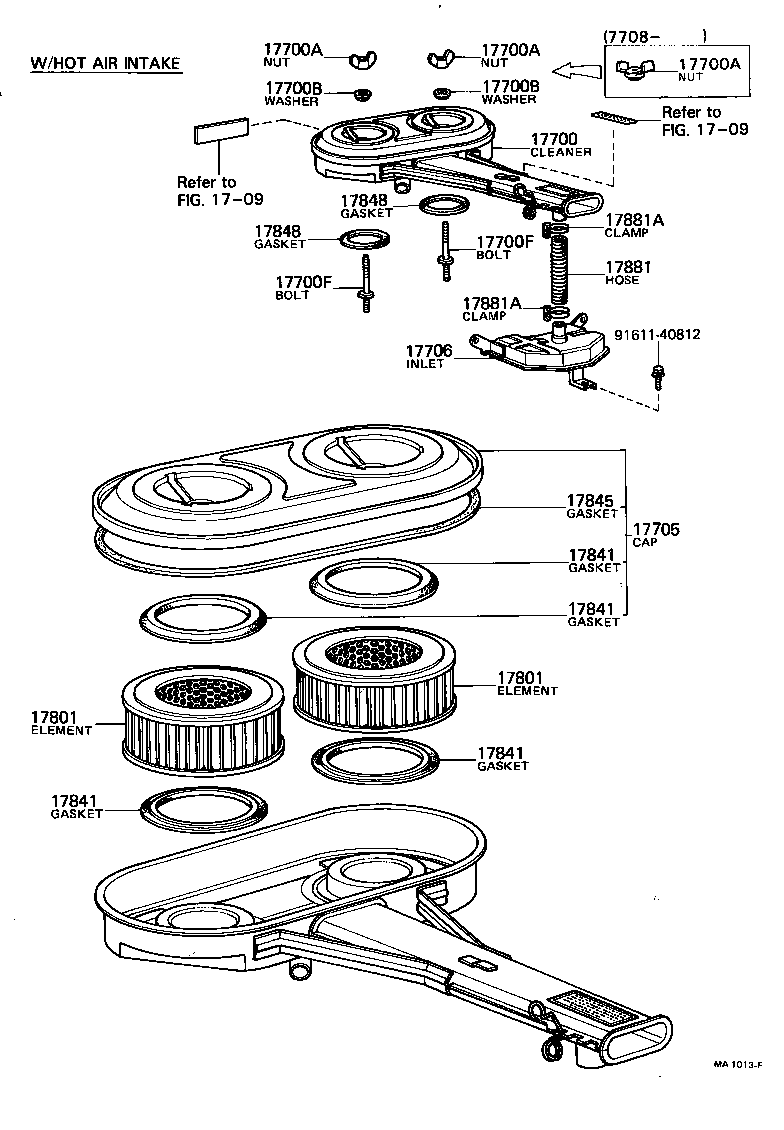 17705-13050 CAP SUB-ASSY, AIR CLEANER product image