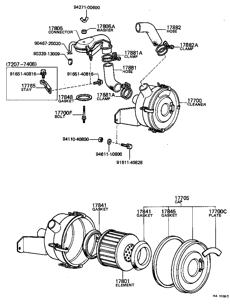 17705-23050 CAP SUB-ASSY, AIR CLEANER product image