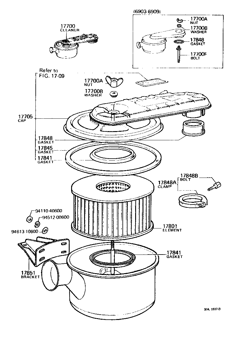 17705-60154 CAP SUB-ASSY, AIR CLEANER product image