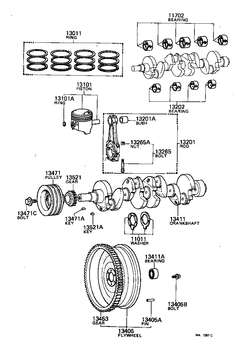 90170-10198 NUT, HEXAGON(FOR CONNECTING ROD BOLT) product image