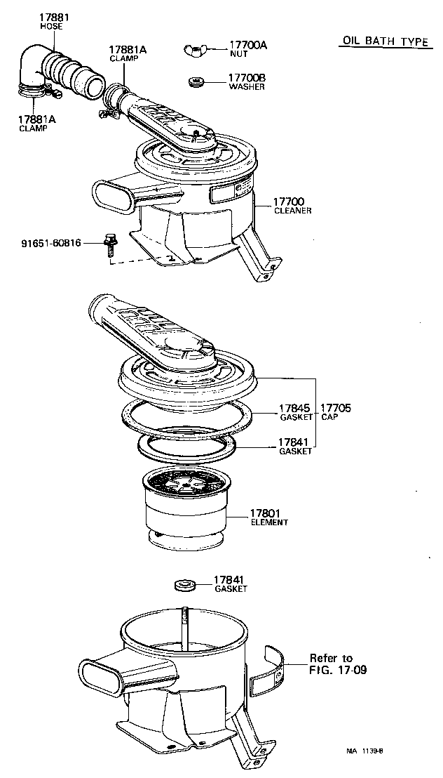 17705-60171 CAP SUB-ASSY, AIR CLEANER product image