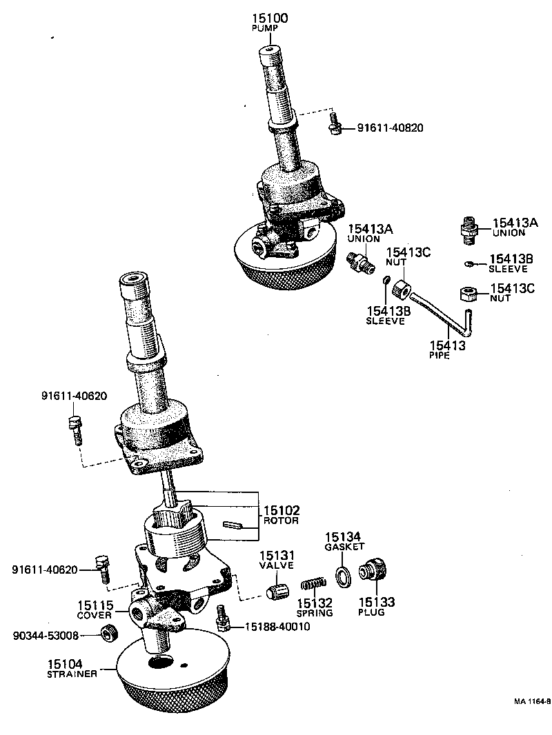 15103-31010 STRAINER SUB-ASSY, OIL product image