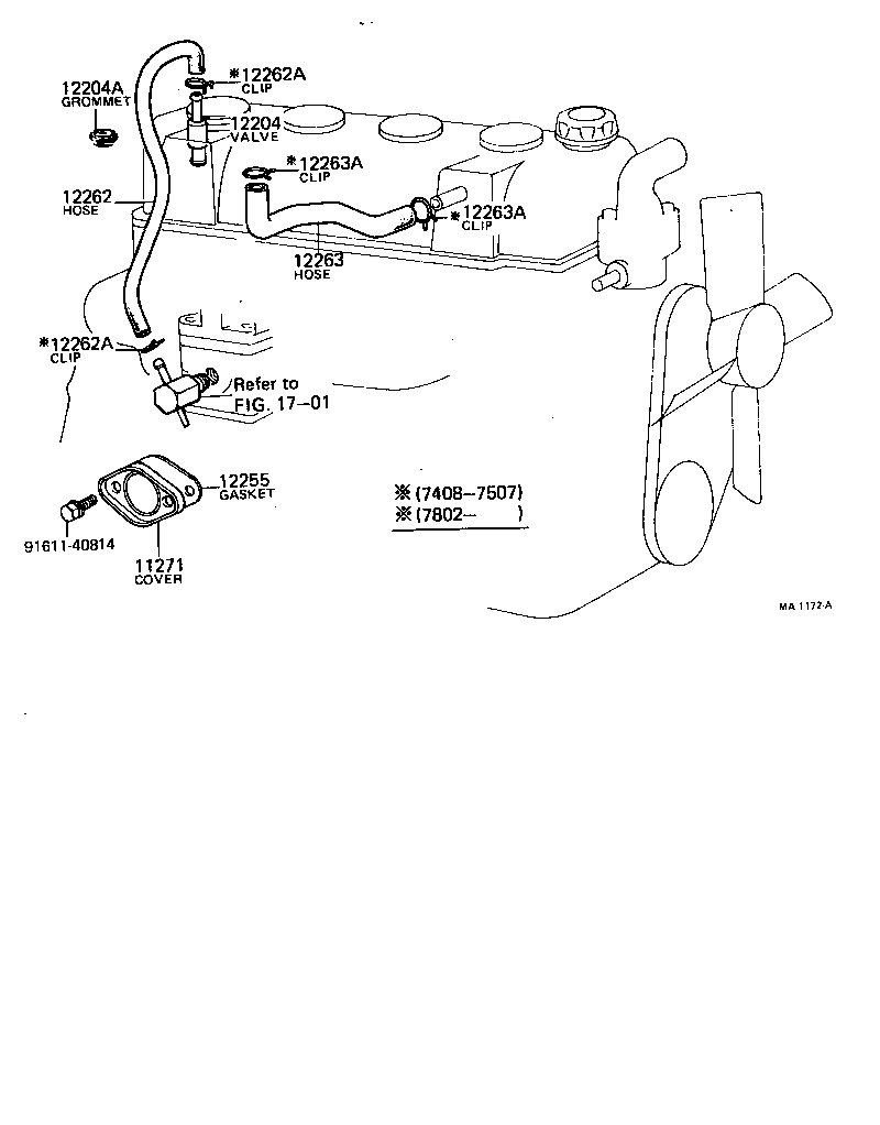 12204-88250 VALVE SUB-ASSY, VENTILATION product image