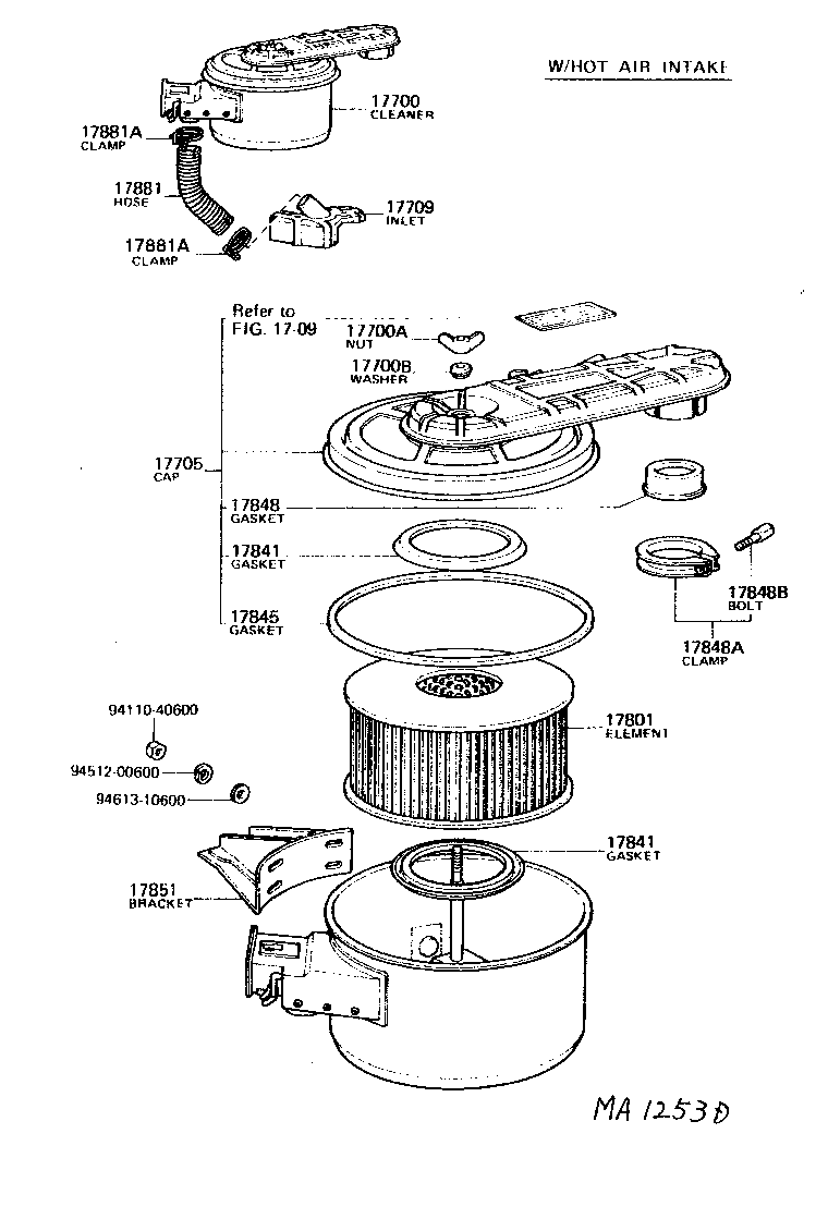 17705-60154 CAP SUB-ASSY, AIR CLEANER product image