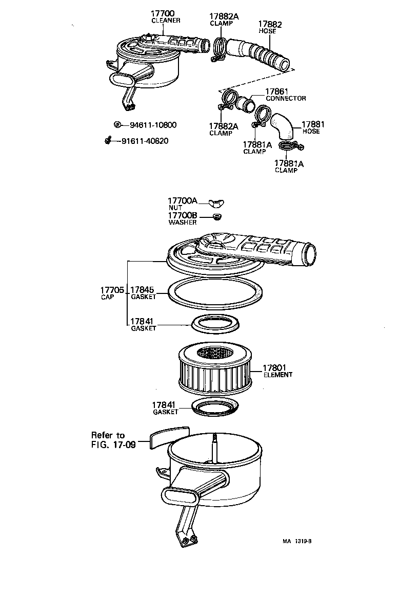 17705-60171 CAP SUB-ASSY, AIR CLEANER product image