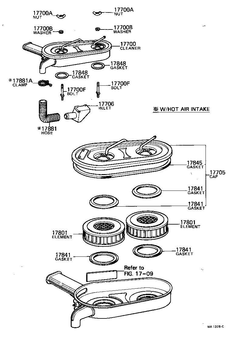 17705-13050 CAP SUB-ASSY, AIR CLEANER product image