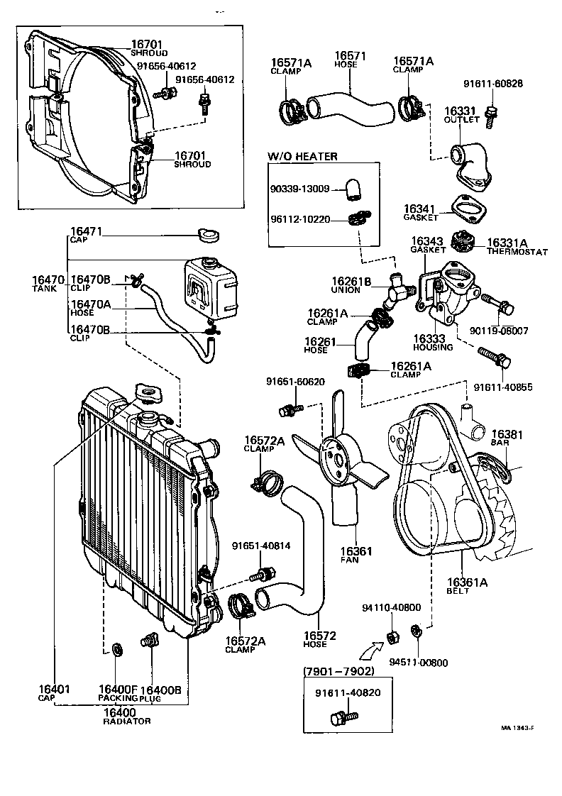 16261-25010 HOSE, WATER BY-PASS product image