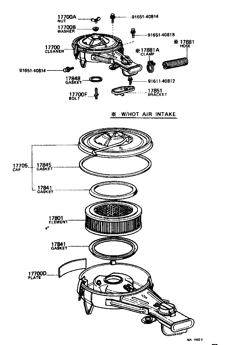 17705-34100 CAP SUB-ASSY, AIR CLEANER product image