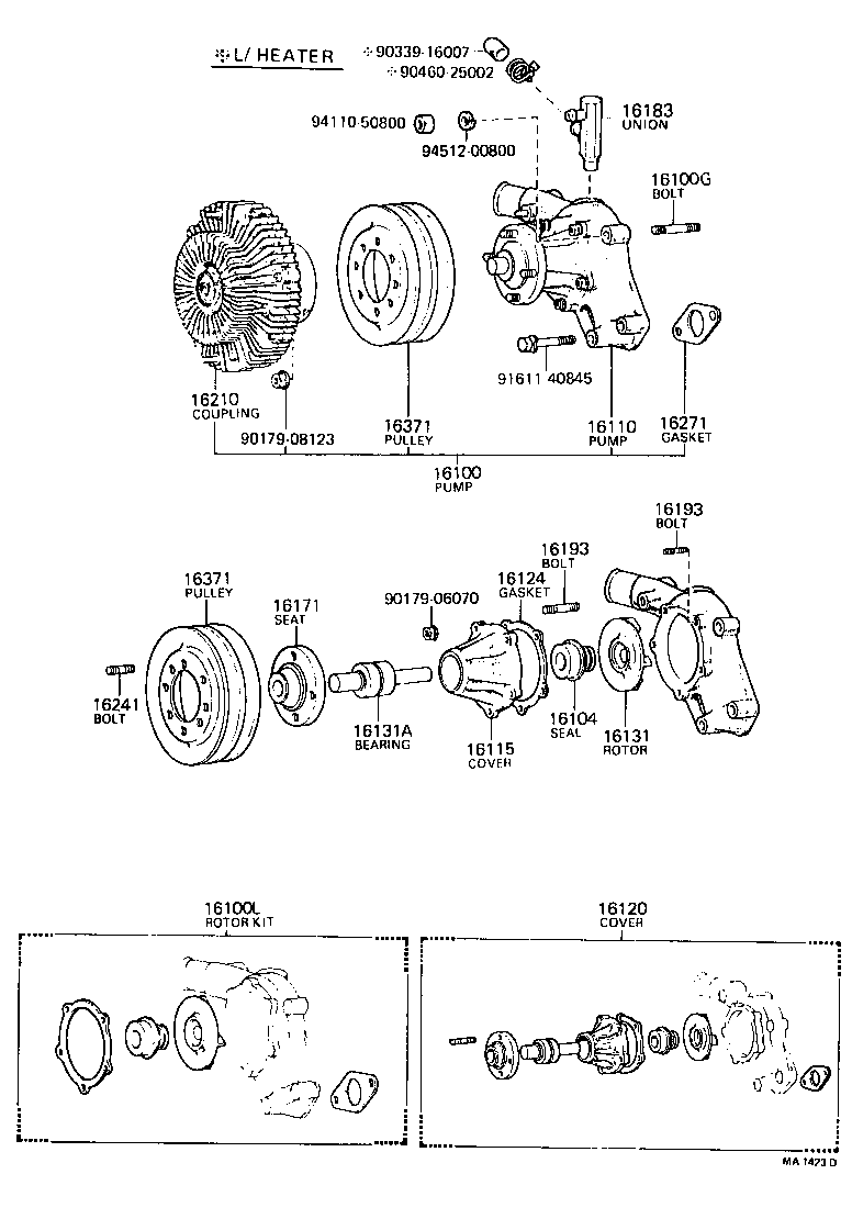 16193-41030 BOLT, STUD(FOR WATER PUMP COVER) product image
