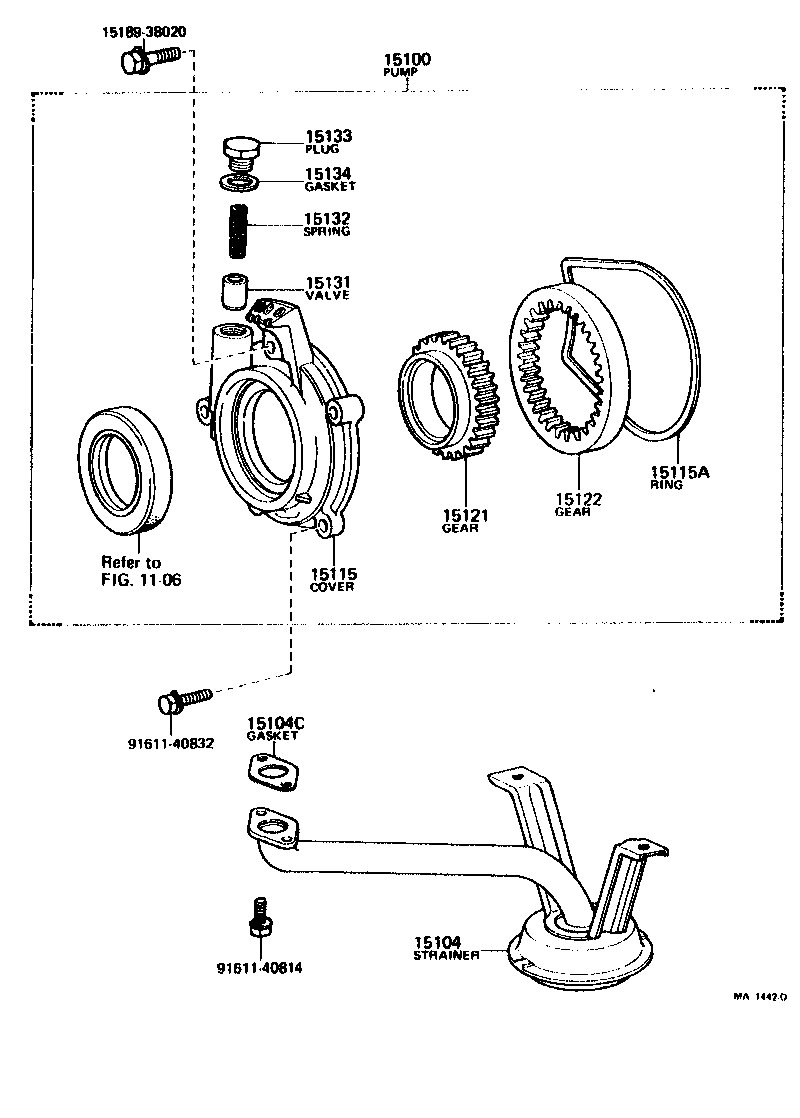 15104-38030 STRAINER SUB-ASSY, OIL product image