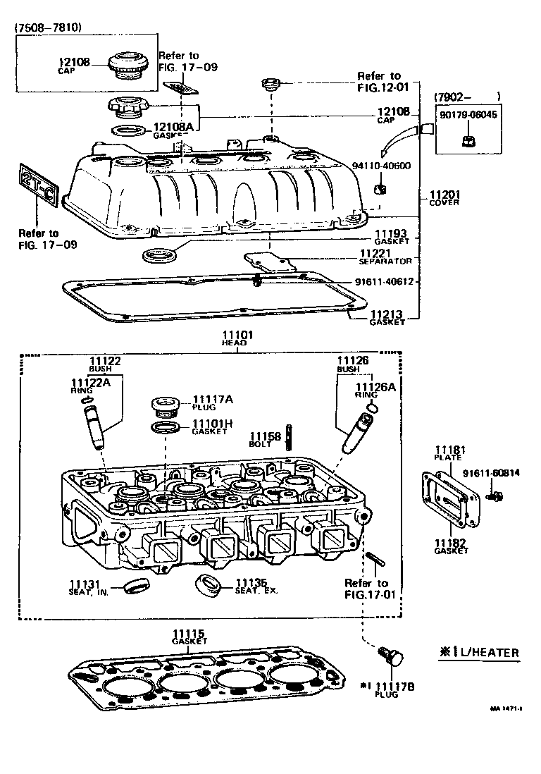 11101-29205 HEAD SUB-ASSY, CYLINDER product image