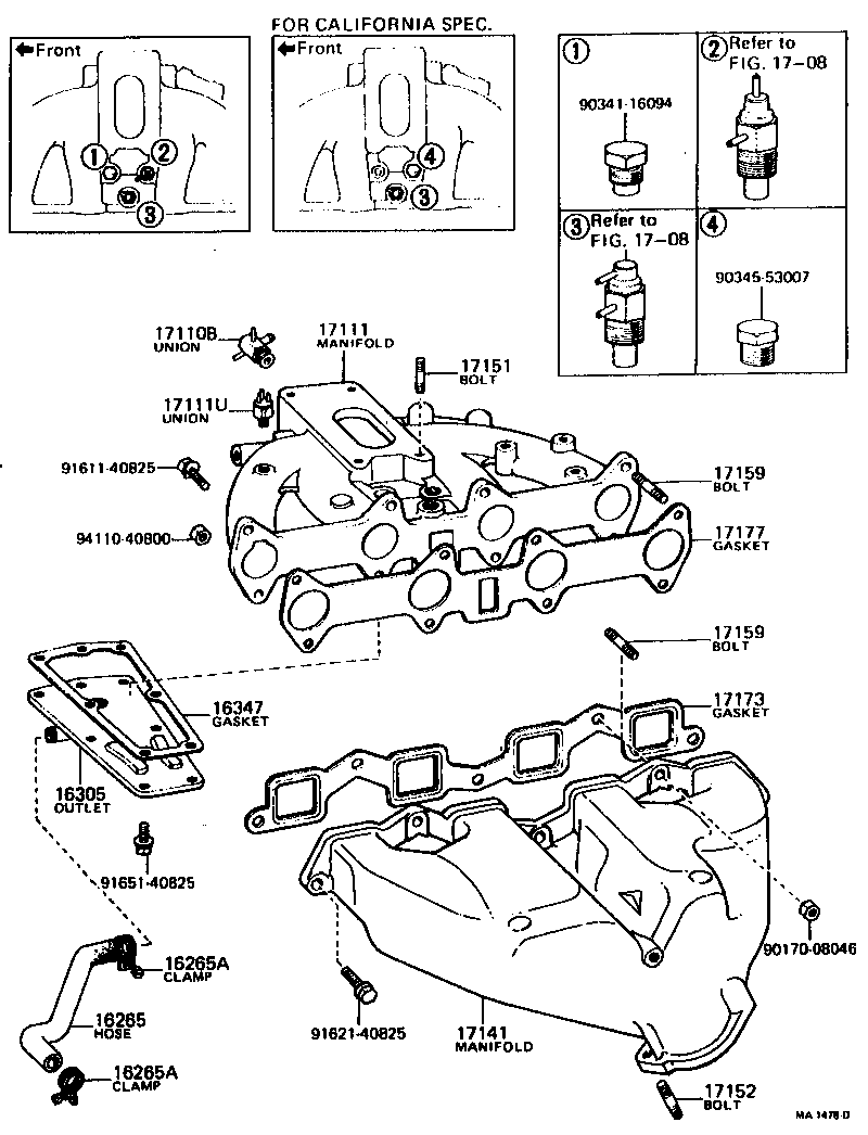 16261-26010 HOSE, INTAKE MANIFOLD WATER product image