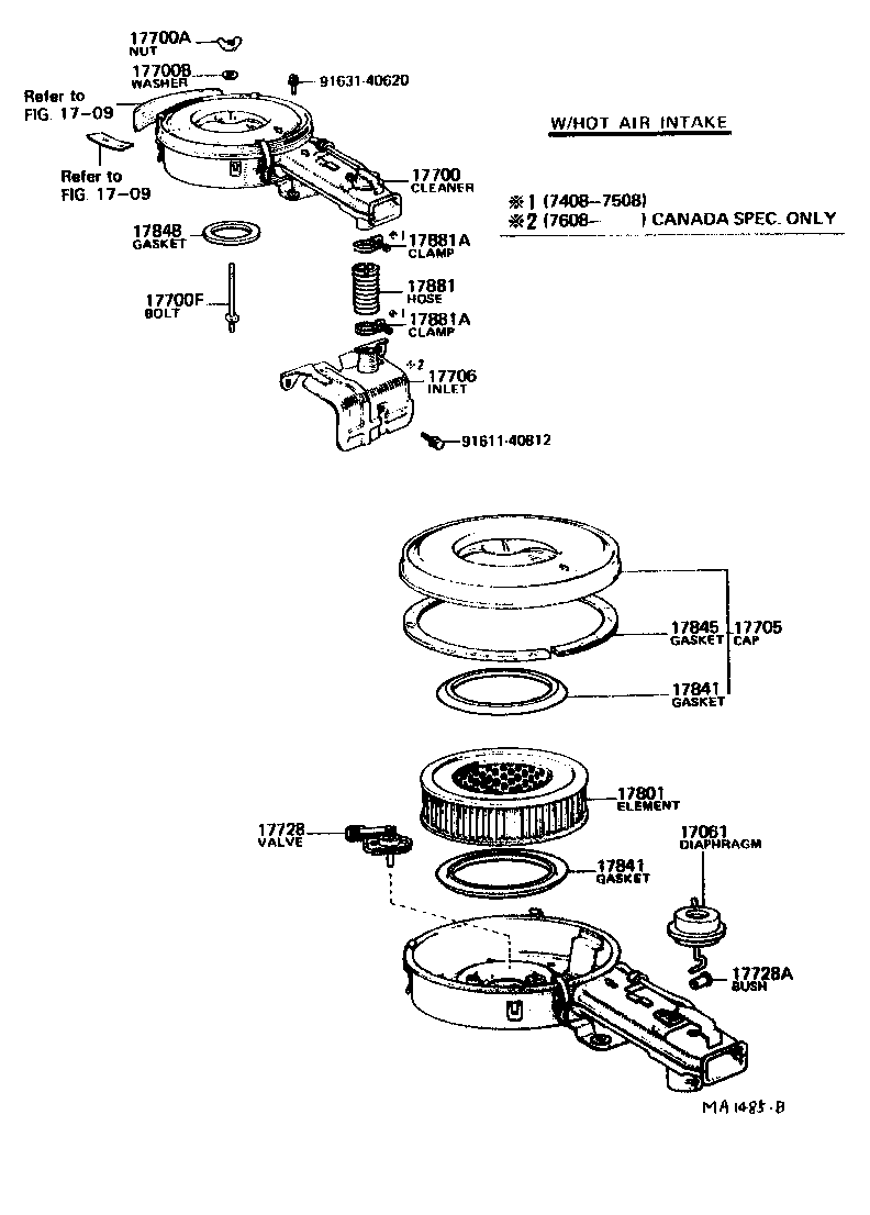 17700-24201 CLEANER ASSY, AIR product image