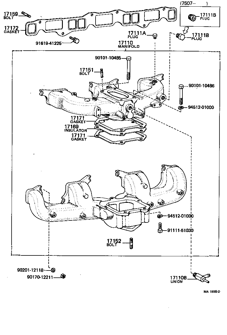 92112-60822 BOLT, STUD(FOR MANIFOLD TO CYLINDER HEAD) product image