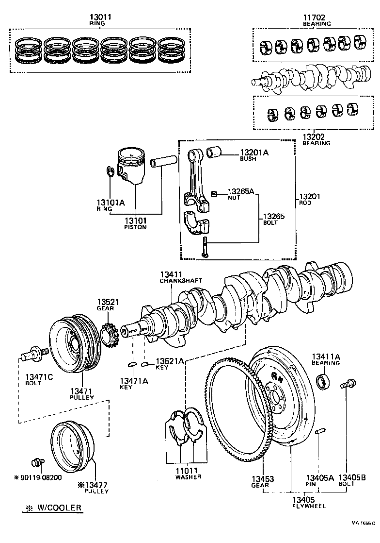 13477-41010 PULLEY, CRANKSHAFT, NO.2 product image
