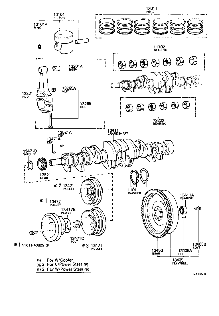 13477-41010 PULLEY, CRANKSHAFT, NO.2 product image