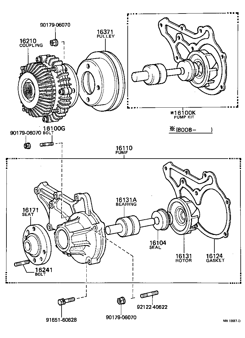 16131-38020 ROTOR, WATER PUMP product image