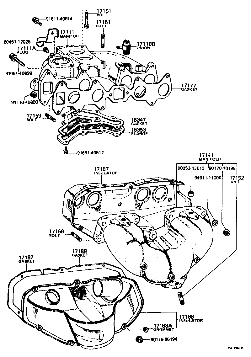 17141-39015 MANIFOLD, EXHAUST product image