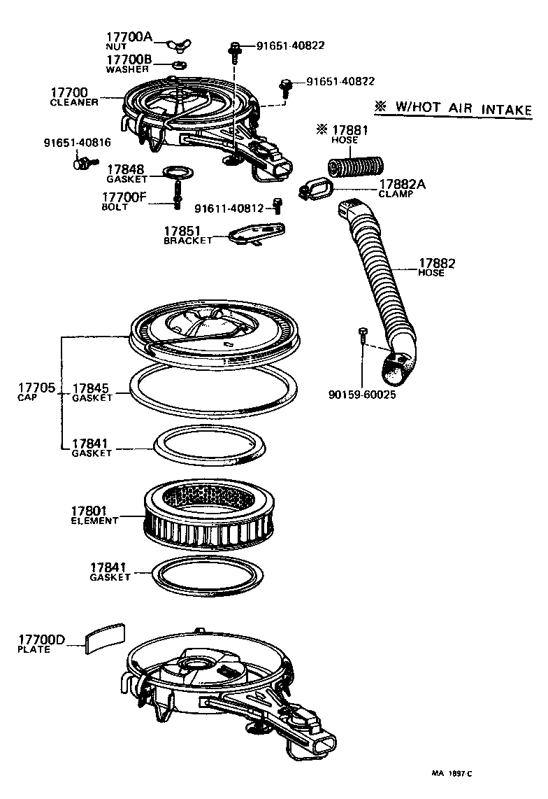 17705-34100 CAP SUB-ASSY, AIR CLEANER product image
