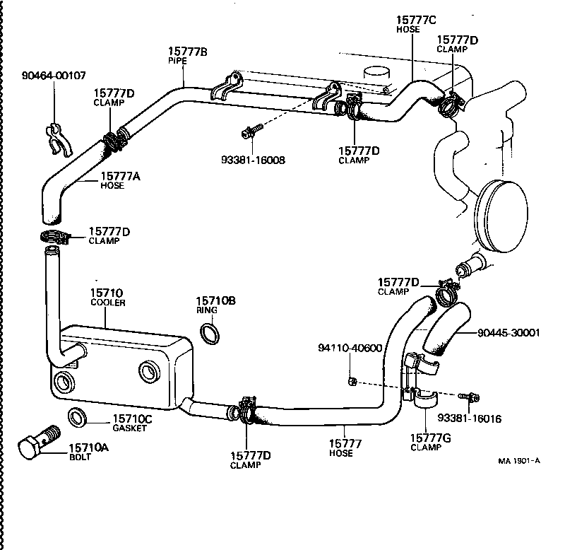 15710-77010 COOLER ASSY, OIL product image