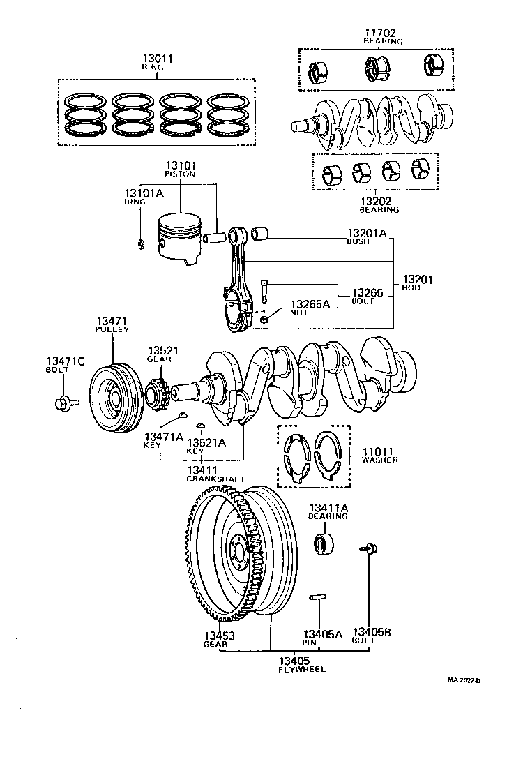 13477-41010 PULLEY, CRANKSHAFT, NO.2 product image