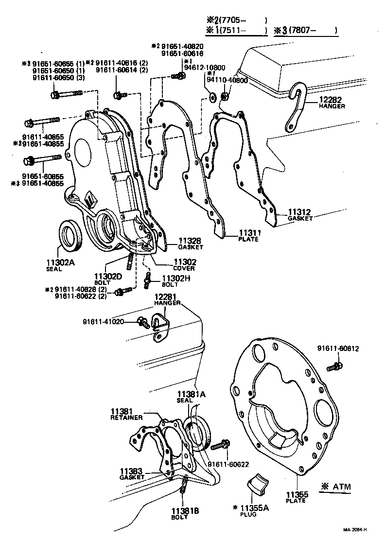 90072-11618 BOLT, STUD(FOR TIMING GEAR COVER) product image