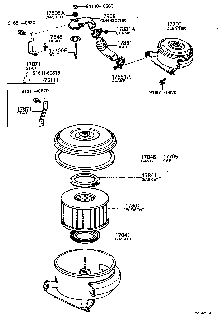 17705-24060 CAP SUB-ASSY, AIR CLEANER product image