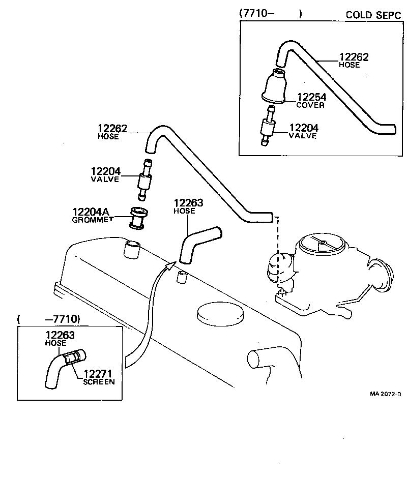 12204-88250 VALVE SUB-ASSY, VENTILATION product image