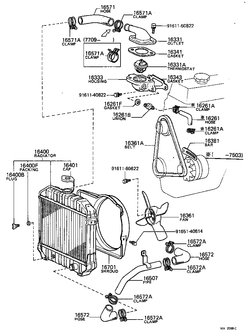 16573-13010 HOSE, RADIATOR, OUTLET product image