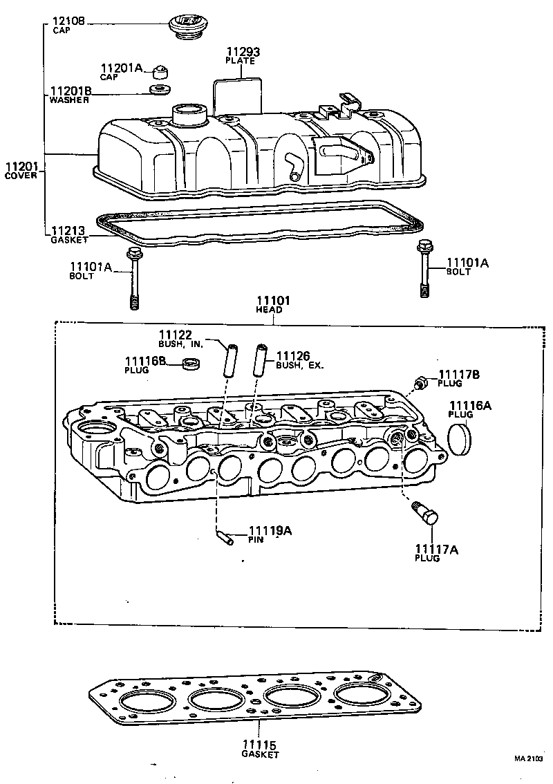 11101-39325 HEAD SUB-ASSY, CYLINDER product image