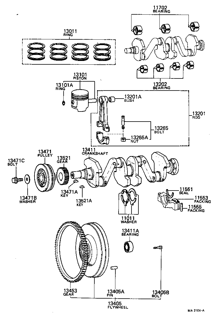 90170-10040 NUT, HEXAGON(FOR CONNECTING ROD BOLT) product image