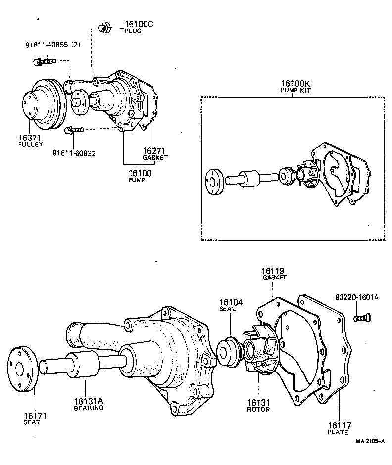 16100-49217 PUMP ASSY, ENGINE WATER product image