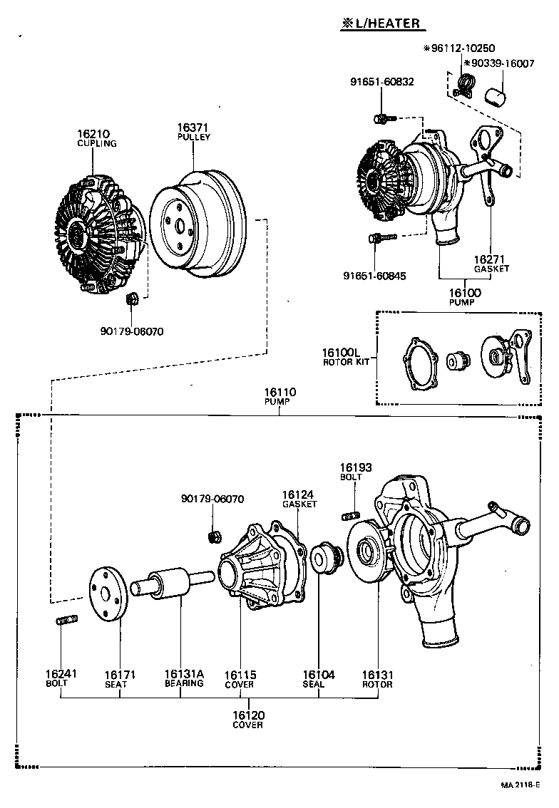 16100-49475 PUMP ASSY, ENGINE WATER product image