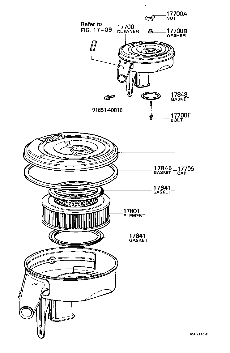 17705-13050 CAP SUB-ASSY, AIR CLEANER product image