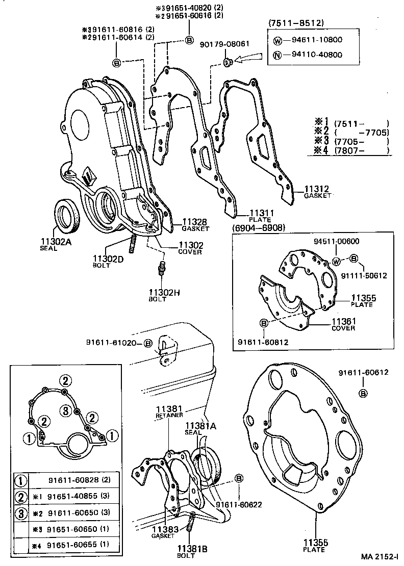 90116-06035 BOLT, STUD(FOR ENGINE REAR OIL SEAL RETAINER) product image