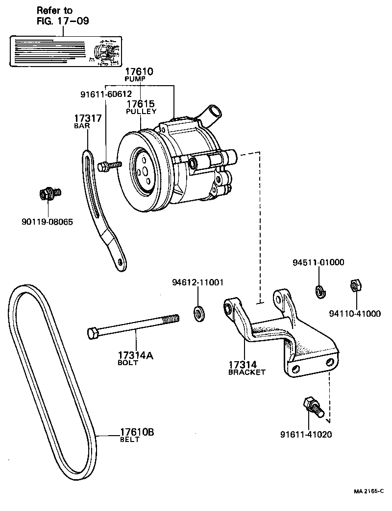 17314-24010 BRACKET, AIR PUMP product image