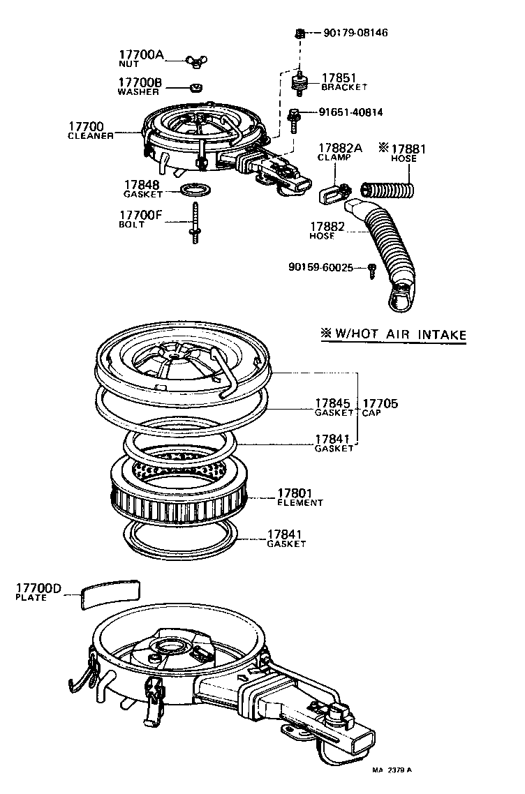 17705-34100 CAP SUB-ASSY, AIR CLEANER product image