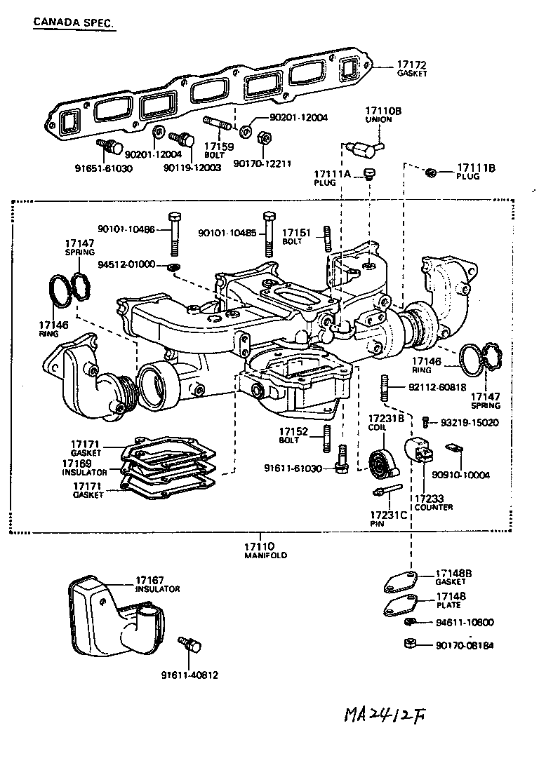 17100-60150 MANIFOLD ASSY product image