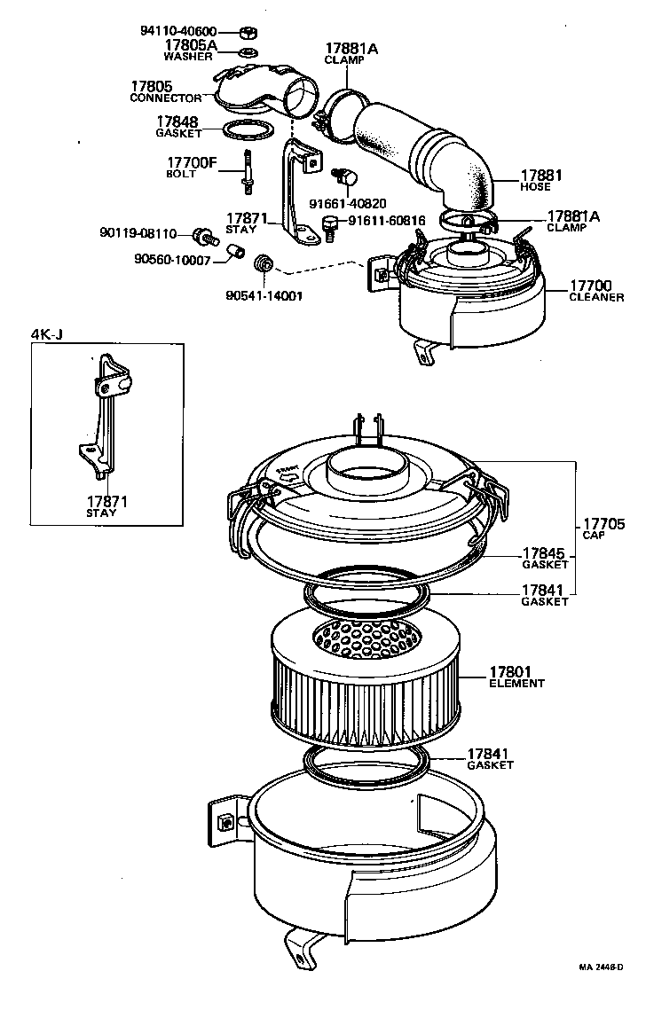 17705-31072 CAP SUB-ASSY, AIR CLEANER product image