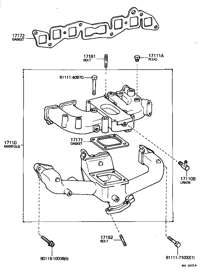 90116-08255 BOLT, STUD(FOR MANIFOLD TO CYLINDER HEAD) product image