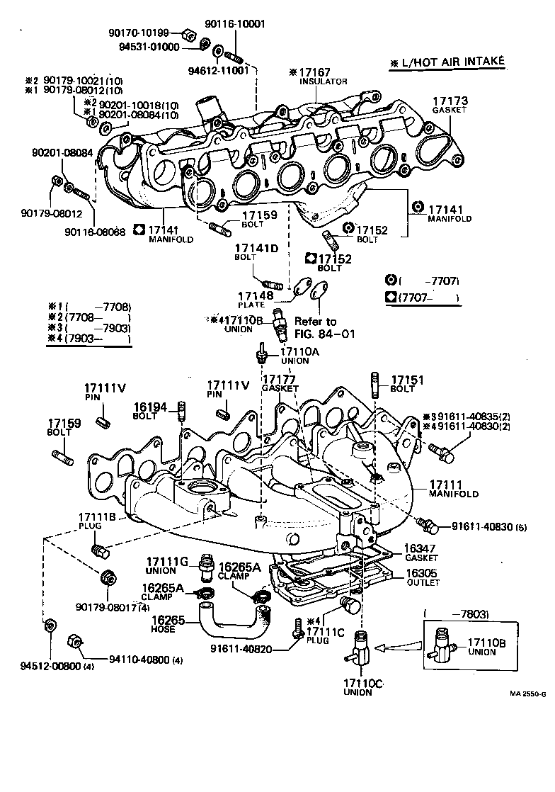 90116-08255 BOLT, STUD(FOR MANIFOLD TO CYLINDER HEAD) product image
