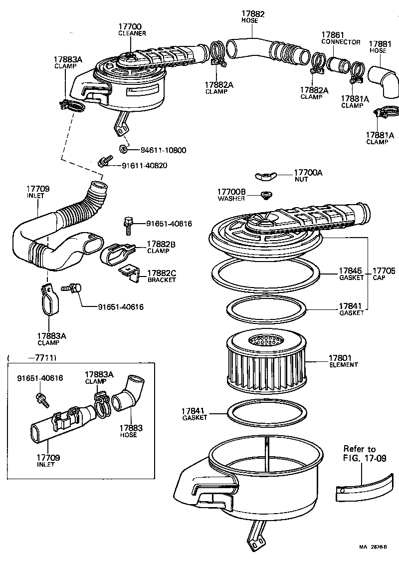 17705-60171 CAP SUB-ASSY, AIR CLEANER product image