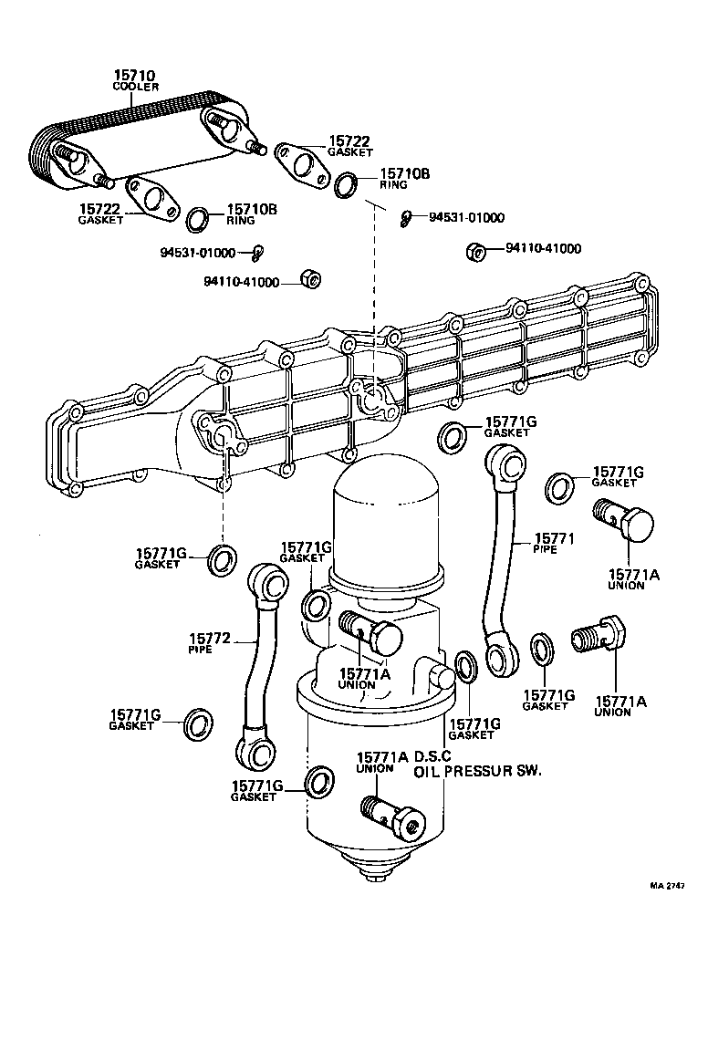15710-77010 COOLER ASSY, OIL product image