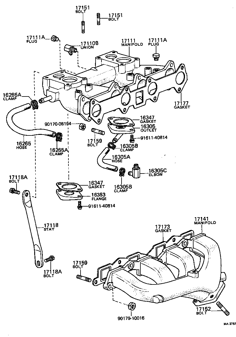 16347-25010 GASKET, WATER BY-PASS product image