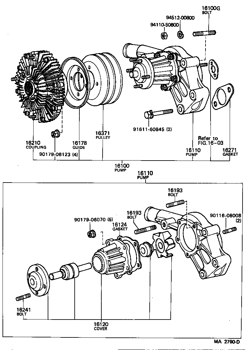16100-49446 PUMP ASSY, ENGINE WATER product image