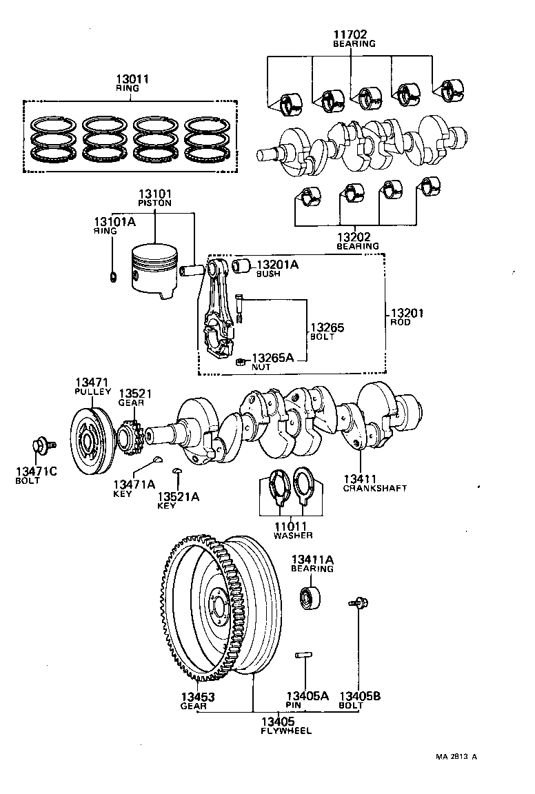 90170-10198 NUT, HEXAGON(FOR CONNECTING ROD BOLT) product image