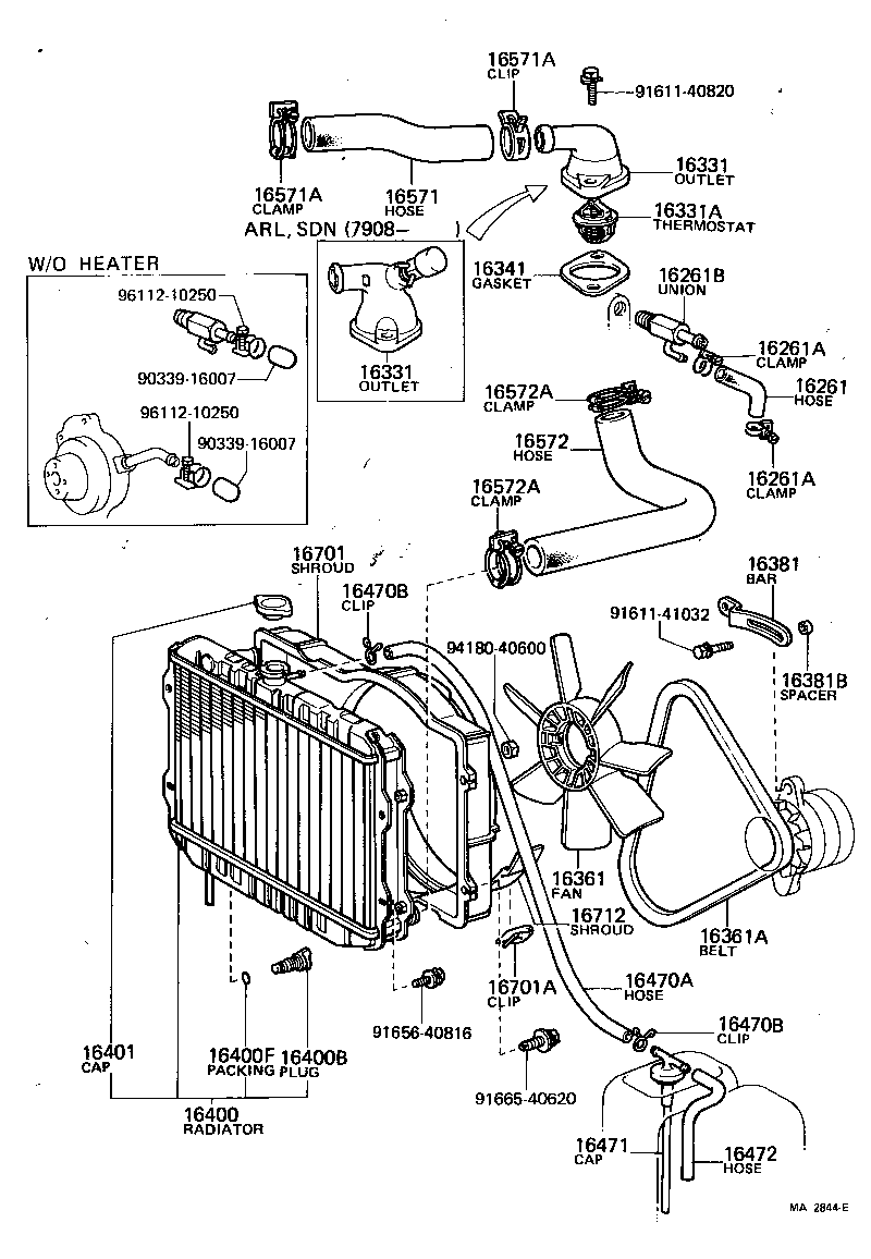 16261-88101 HOSE, WATER BY-PASS product image