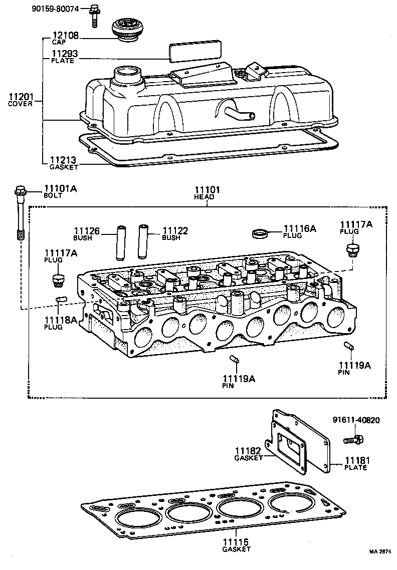 11101-49116 HEAD SUB-ASSY, CYLINDER product image