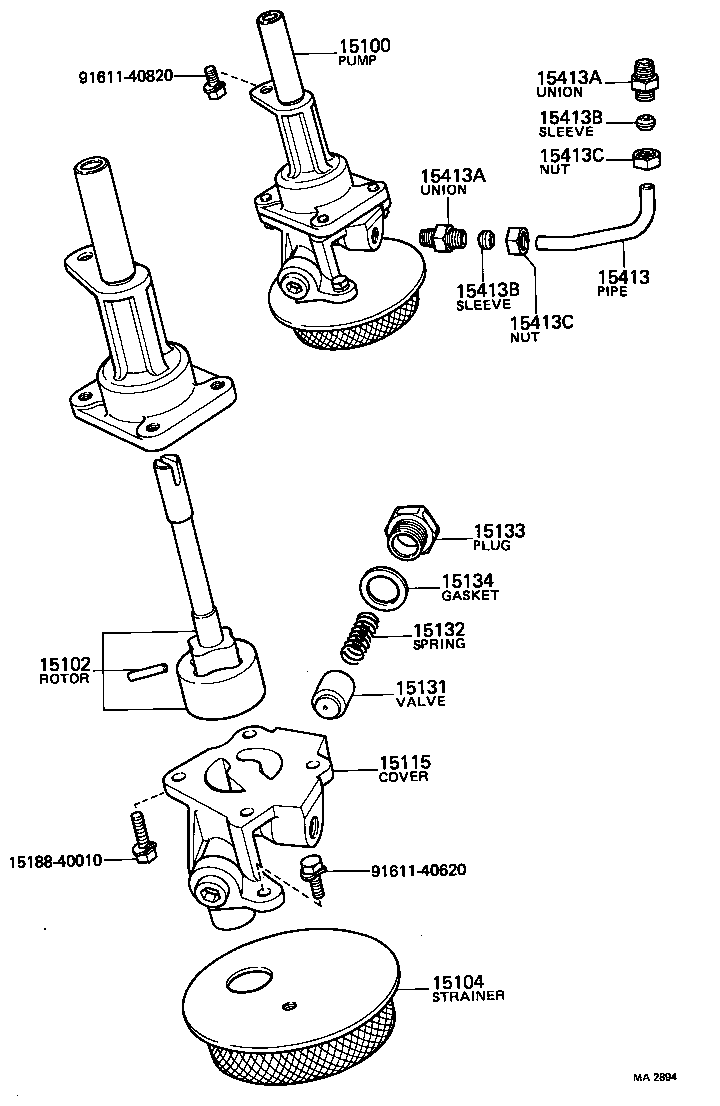 15104-44011 STRAINER SUB-ASSY, OIL product image