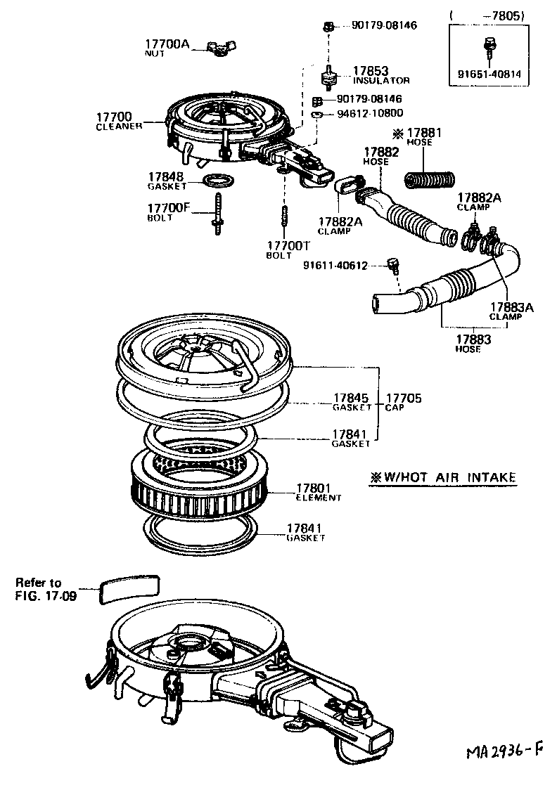 17705-38020 CAP SUB-ASSY, AIR CLEANER product image